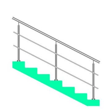 Перила с 2 мя ригелями